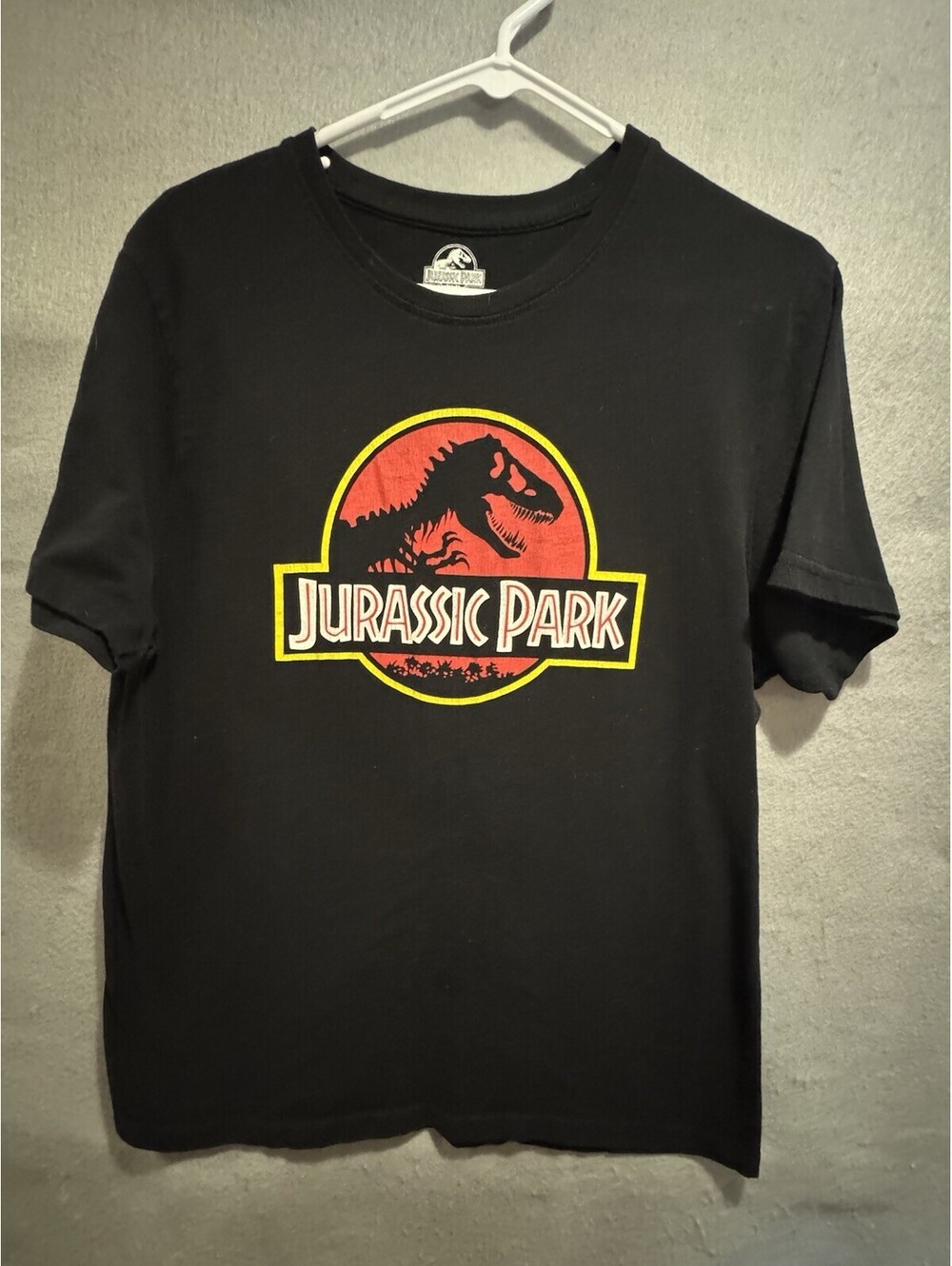 Jurassic Park T-Shirt Black Front Logo Men's Medium Universal Studios